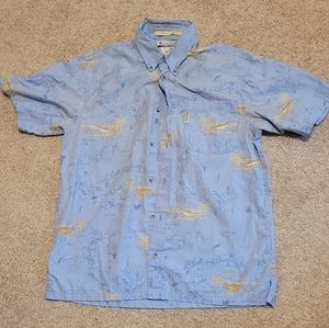 Columbia River Lodge Mens Medium Short Sleeve Button Down Shirt